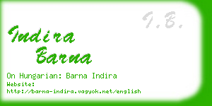 indira barna business card